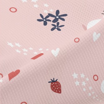 White Cat And Strawberry Piqué