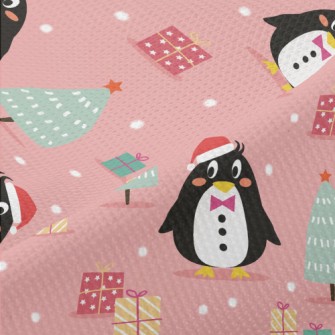 Penguin Wearing Santa Hat Piqué