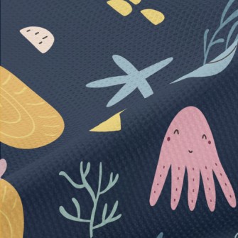 Warm And Cute Marine Life Piqué