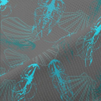 Line Jellyfish And Shells Piqué