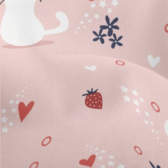 White Cat And Strawberry Lightweight Performance Linen