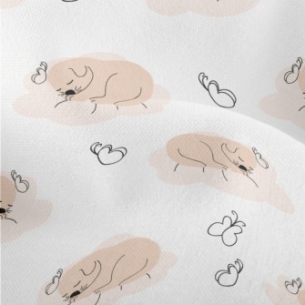 Puppy Sleeping Comfortably Lightweight Performance Linen