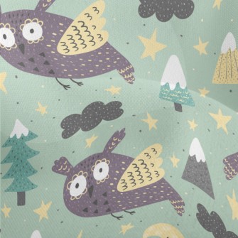 Picture Book Style Owl Lightweight Performance Linen
