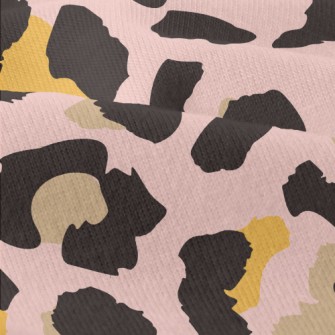 Hand Painted Pink Leopard Prin Modern Jersey