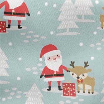 Christmas Winter Pattern Jersey Backed Fleece