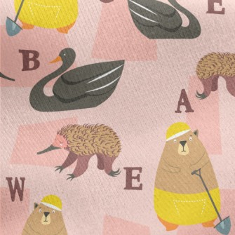 Colorful Cute Animals Jersey Backed Fleece