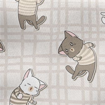 Cute Cat In Sweater Jersey Backed Fleece