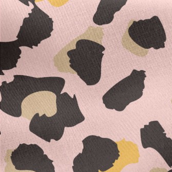 Hand Painted Pink Leopard Prin Jersey Backed Fleece