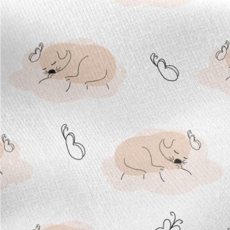 Puppy Sleeping Comfortably Jersey Backed Fleece