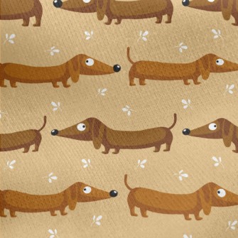 Silly Cute Dachshund Jersey Backed Fleece