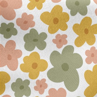Hand Drawn Colorful Flowers Jersey Backed Fleece