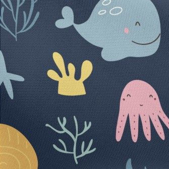 Warm And Cute Marine Life Pongee