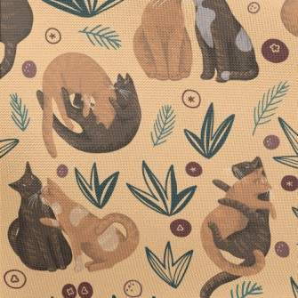 Realistic Love Cats Pongee