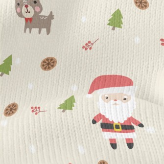 Santa Claus And Cute Elk Stretch Jersey