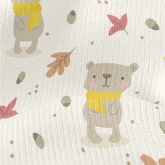 Autumn Scarf Bear Stretch Jersey