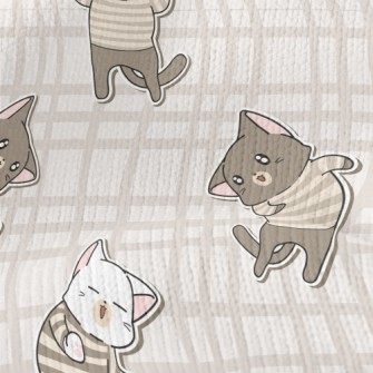 Cute Cat In Sweater Stretch Jersey