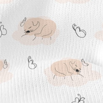 Puppy Sleeping Comfortably Stretch Jersey