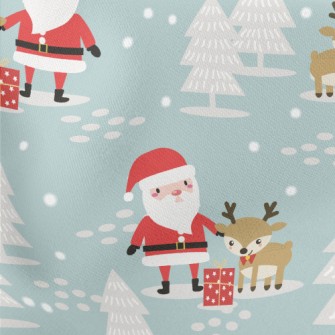 Christmas Winter Pattern Lightweight Cotton Poplin