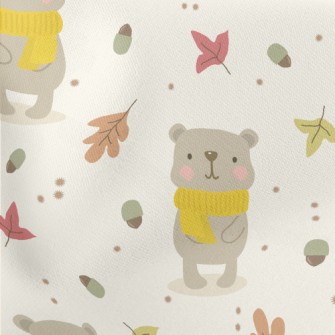 Autumn Scarf Bear Lightweight Cotton Poplin