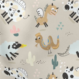 Animals Turn Into Strange Mons Lightweight Cotton Poplin