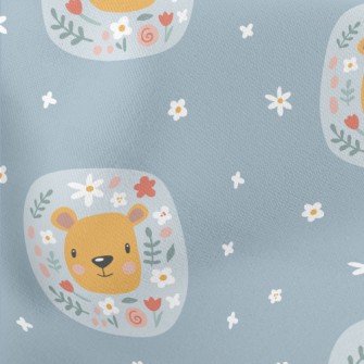 Little Bear Surrounded By Flow Lightweight Cotton Poplin