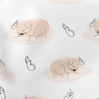 Puppy Sleeping Comfortably Lightweight Cotton Poplin