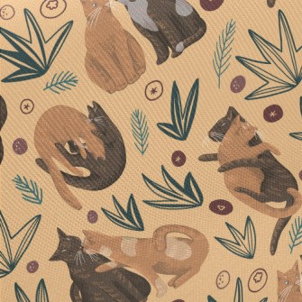 Realistic Love Cats Midweight Cotton Poplin