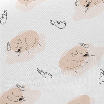 Puppy Sleeping Comfortably Midweight Cotton Poplin