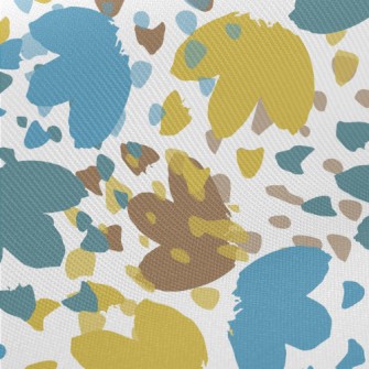 Colorful Flower Shapes Midweight Cotton Poplin