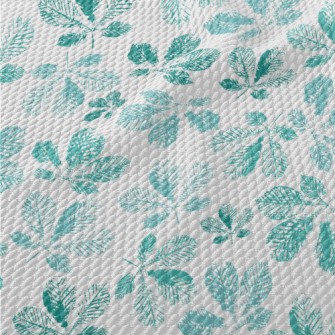 Green Leaf Rubbing Birdseye Piqué