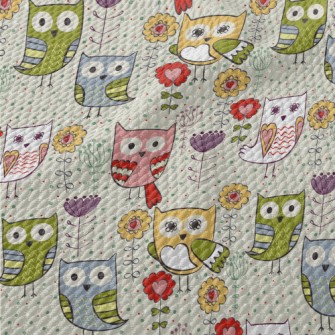 Various Colorful Owls Birdseye Piqué