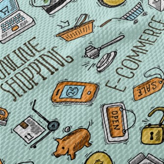 Modern Online Shopping Pattern Birdseye Piqué