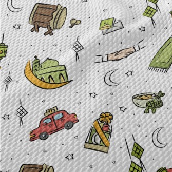 Islamic Pattern For Ramadan Birdseye Piqué