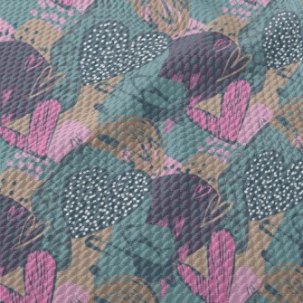 Colorful Messy Love Pattern Birdseye Piqué