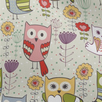 Various Colorful Owls Chiffon