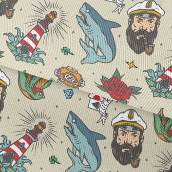 Retro Nautical And Captain&#39 Waterproof Oxford