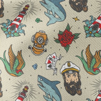 Retro Nautical And Captain&#39 Waterproof Canvas
