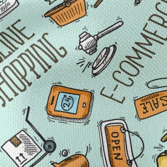 Modern Online Shopping Pattern Waterproof Canvas