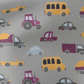 Yellow And Purple Cars Waterproof Canvas