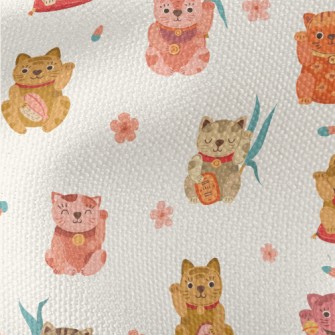 Colorful Cute Lucky Cat Waterproof Canvas