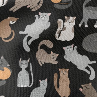 Hand Drawn Leisurely Cat Waterproof Canvas