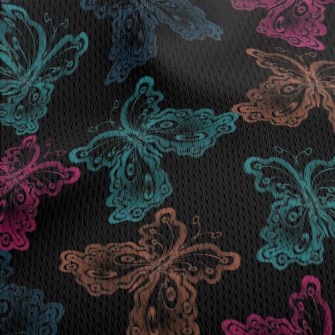 Colorful Gorgeous Butterfly Athletic Mesh Flat Back