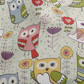 Various Colorful Owls Athletic Mesh Flat Back