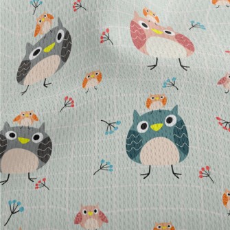 Colorful Silly Owl Athletic Mesh Flat Back