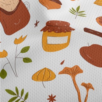 Autumn Hand Drawn Pattern Athletic Mesh Flat Back