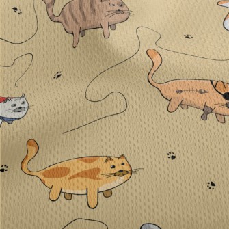 Cute Cats In Various Costumes Athletic Mesh Flat Back