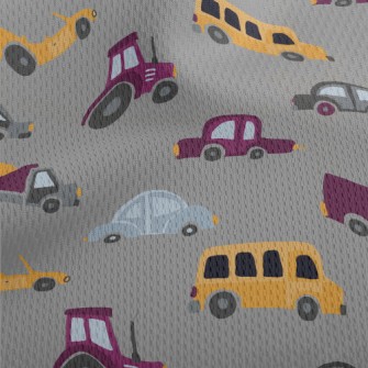 Yellow And Purple Cars Athletic Mesh Flat Back