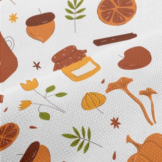 Autumn Hand Drawn Pattern Performance Linen