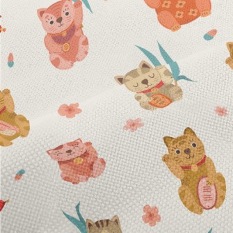 Colorful Cute Lucky Cat Performance Linen