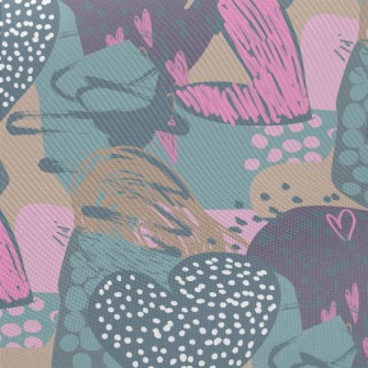 Colorful Messy Love Pattern Twill